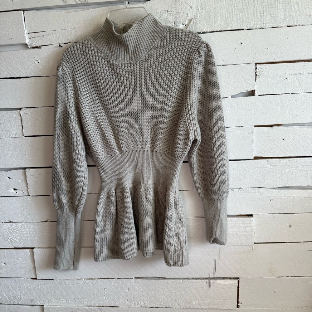 FAVLUX Light Gray Cowl Neck Sweater